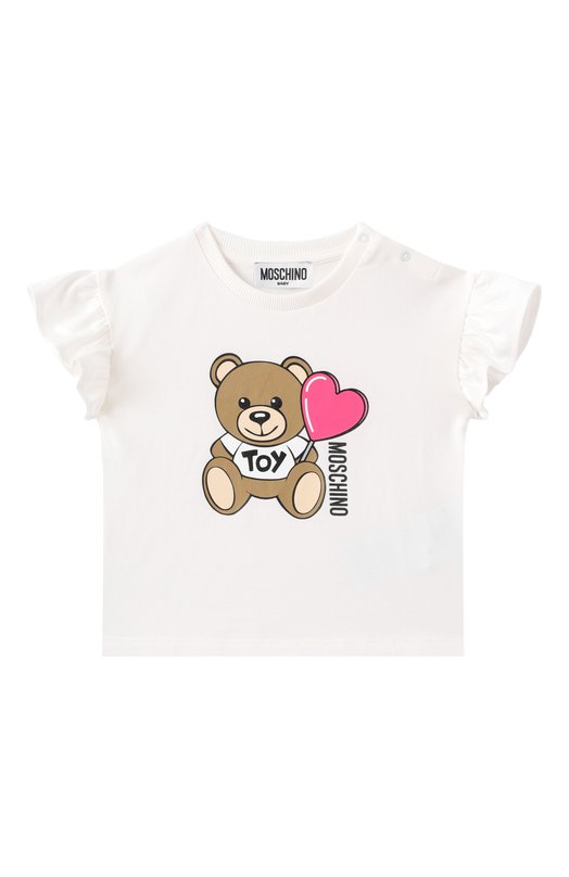 Хлопковая футболка Moschino, Кремовый
Хлопковая футболка Moschino, Кремовый