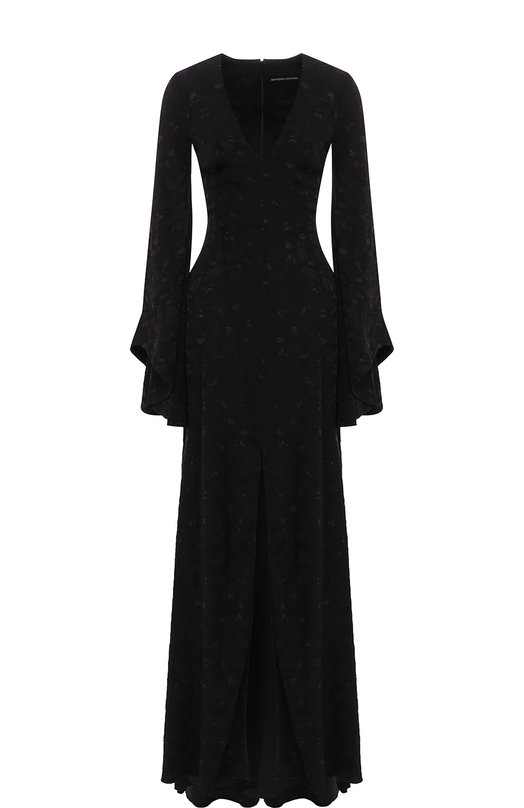 Приталенное платье-макси с V-образным вырезом с расклешенными рукавами Brandon Maxwell, Чёрный
Приталенное платье-макси с V-образным вырезом с расклешенными рукавами Brandon Maxwell, Чёрный