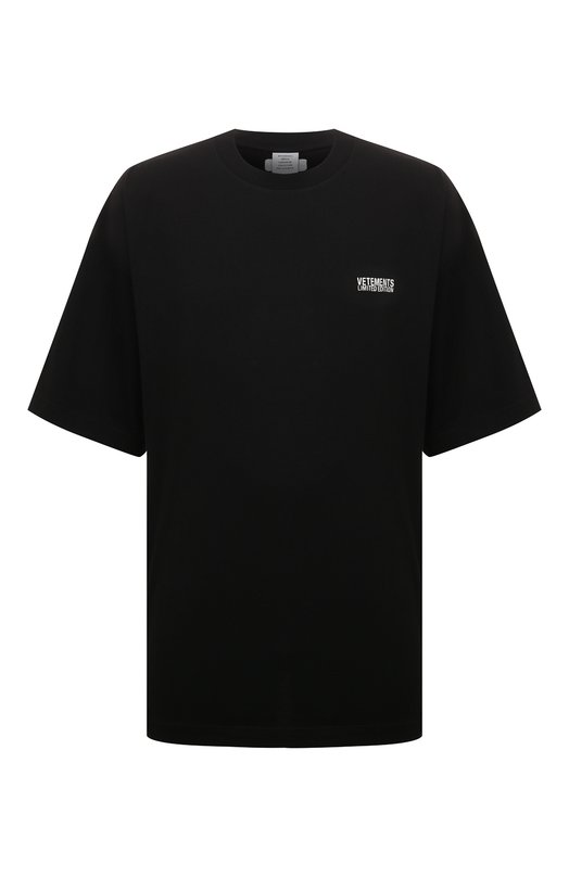 Хлопковая футболка VETEMENTS, Чёрный
Хлопковая футболка VETEMENTS, Чёрный