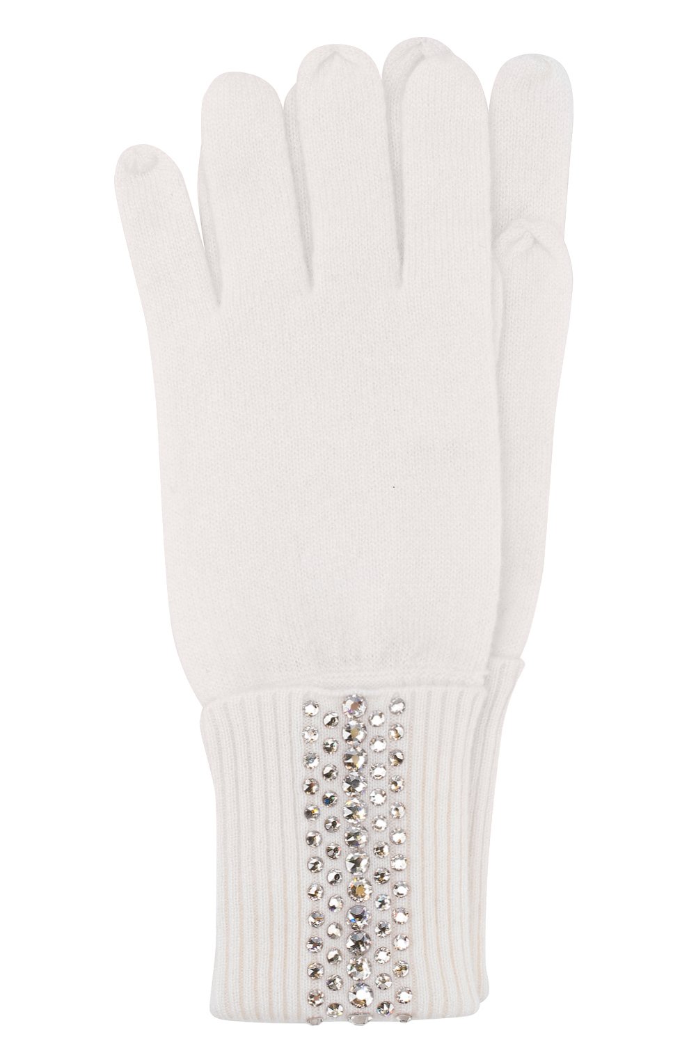 Кашемировые перчатки с отделкой стразами swarovski