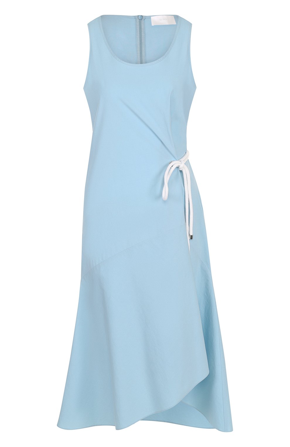 Приталенное хлопковое платье-миди