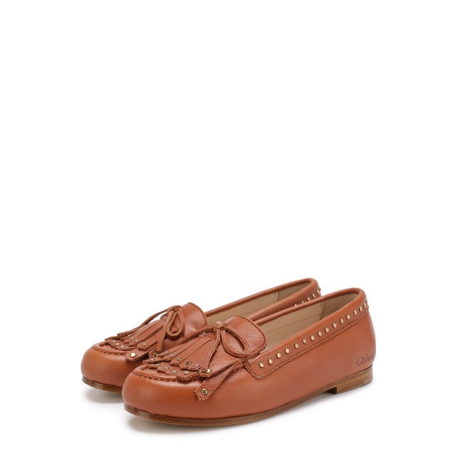 Кожаные мокасины с заклепками Chloé