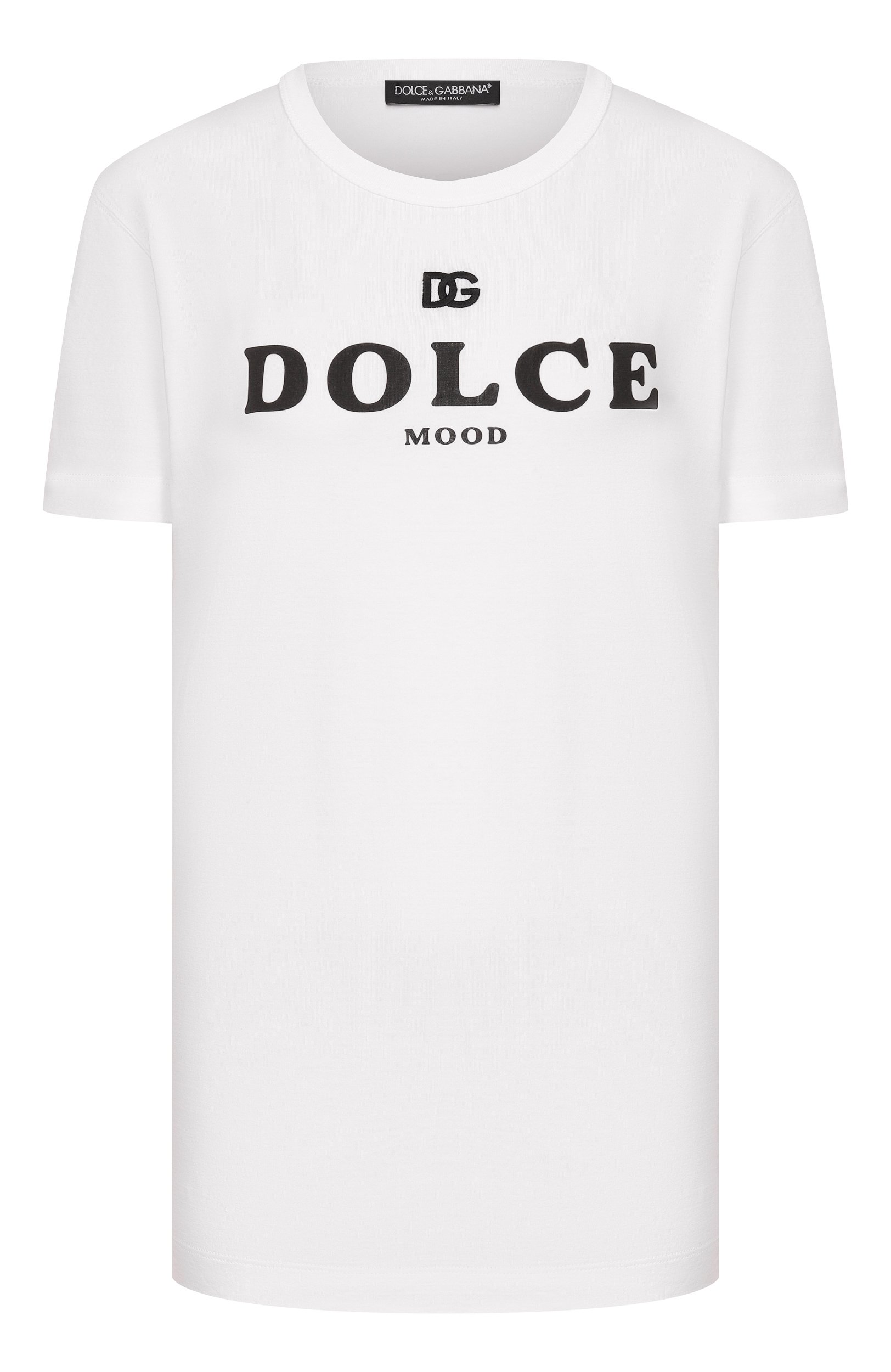 Хлопковая футболка DOLCE & GABBANA белого цвета по цене 65200 руб., арт. F8W56Z/FU7EQ, фото 1 Хлопковая футболка DOLCE & GABBANA, арт. F8W56Z/FU7EQ, фото 1