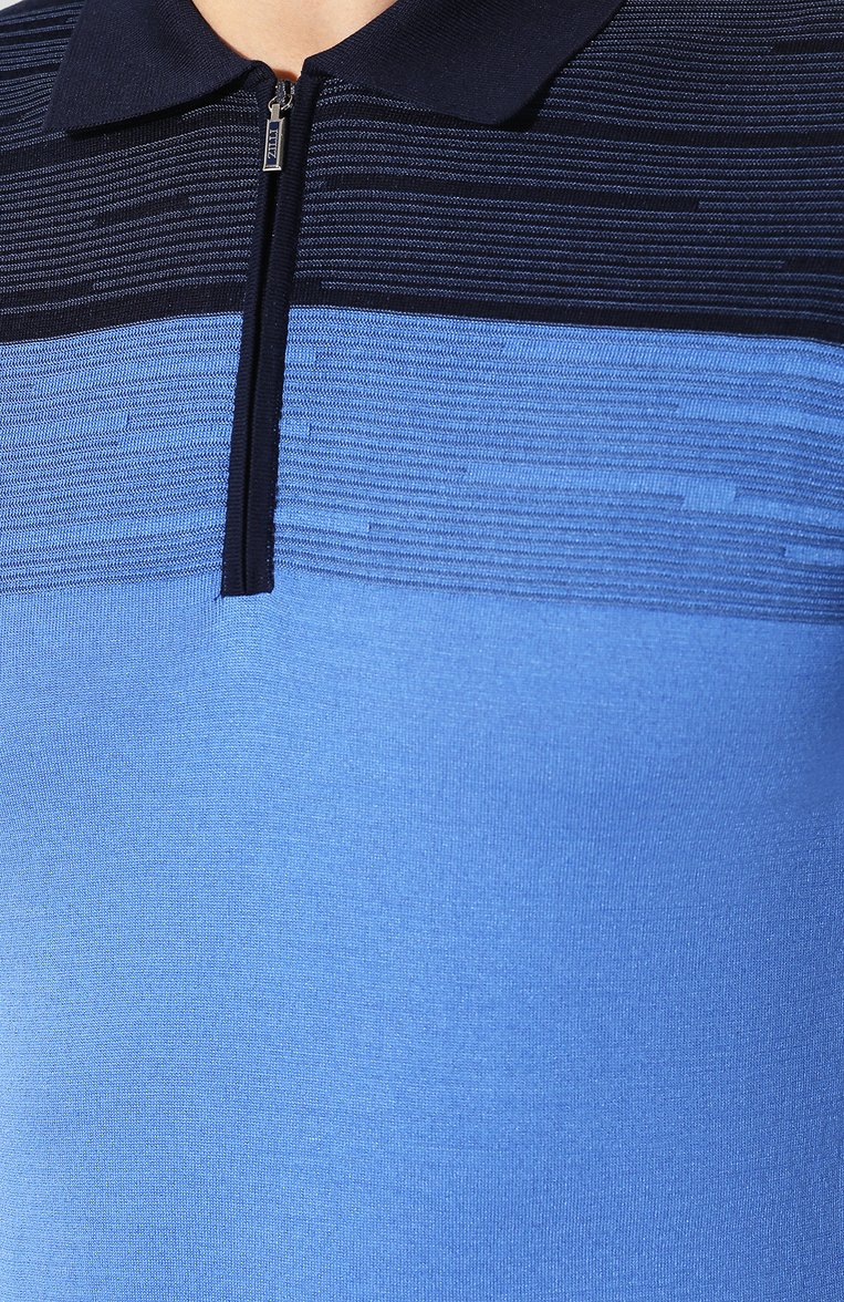 Поло из смеси шелка и хлопка ZILLI, арт. MBT-PZ112-BIC01/MC02, фото 5