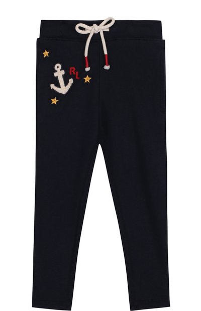 Хлопковые брюки на кулиске с вышивкой POLO RALPH LAUREN, арт. 311680237, фото 1