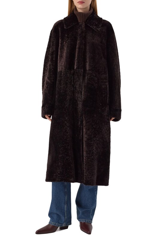 Двусторонняя дубленка из овчины manzoni24 25M1115-S23N/48-50 Коричневый  25M1115-S23N/48-50 Фото 3
