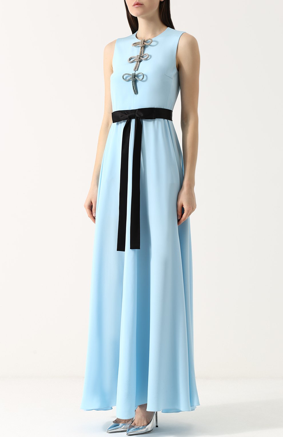 Шелковое платье-макси с контрастным поясом EMILIO PUCCI, арт. 81RL30/81657, фо то 3