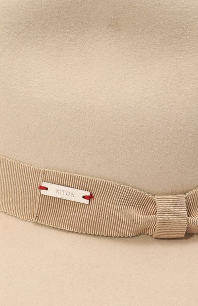 Шерстяная шляпа KITON бежевого цвета по цене 114000 руб., арт. D56748K0528F09, фото 3 Шерстяная шляпа KITON, арт. D56748K0528F09, фото 3