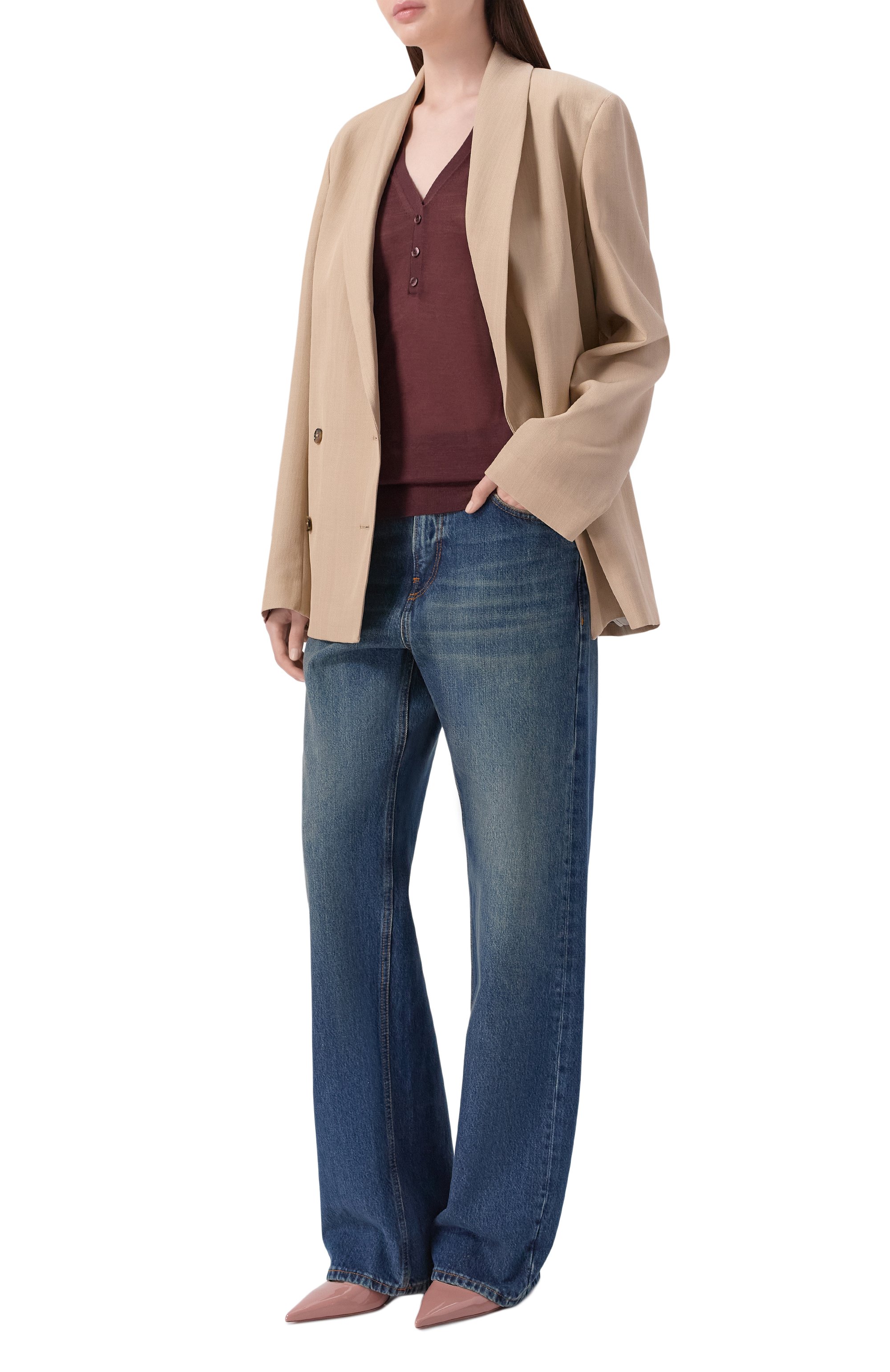 Поло из лиоцелла и шерсти BOSS коричневого цвета по цене 21800 руб., арт. 50556668, фото 2 Поло из лиоцелла и шерсти BOSS, арт. 50556668, фото 2