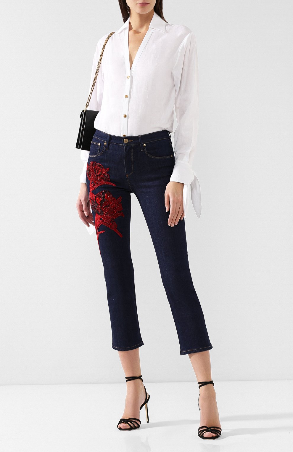 Джинсы с декоративной отделкой ROBERTO CAVALLI, арт. IQJ228/DS005, фото 2