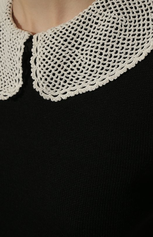 Шерстяной пуловер Miu Miu MML476-1Y9G-F0002 Чёрный  MML476-1Y9G-F0002 Фото 5