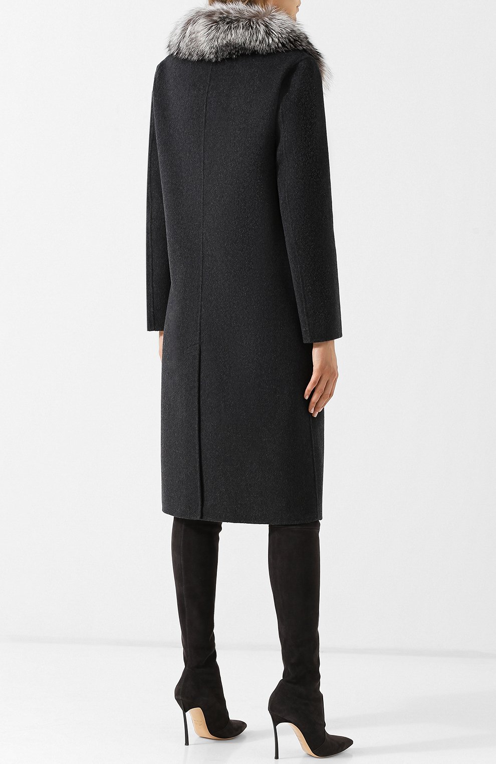 Однотонное пальто прямого кроя с мехом MICHAEL MICHAEL KORS, арт. MF72HRK787, фото 4