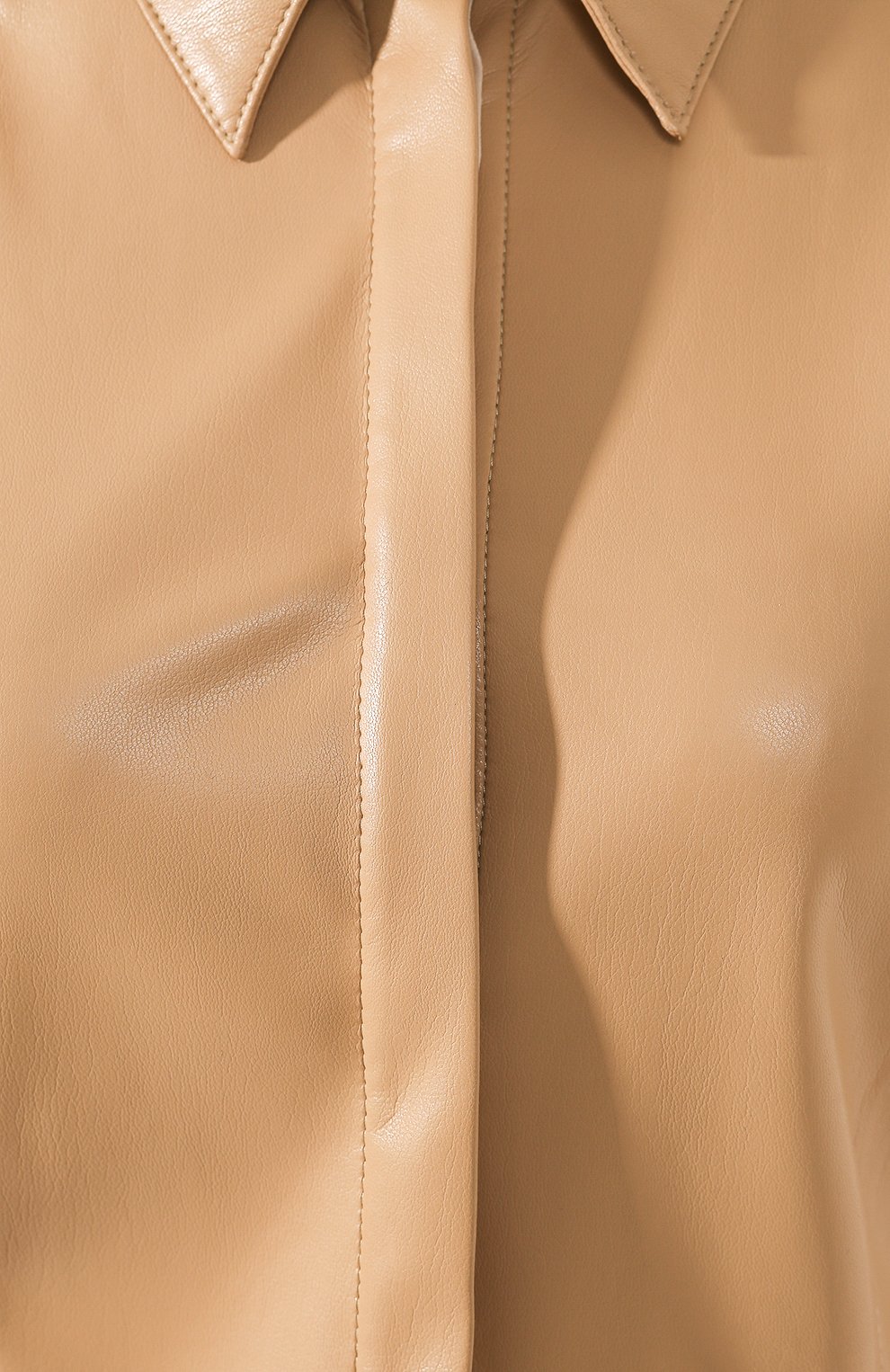 Блузка с короткими рукавами NANUSHKA, арт. CLARE_PALE CARAMEL_VEGAN LEATHER, фото 5