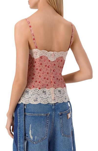 Топ из шелка и хлопка DOLCE & GABBANA, арт. F7BK5T/IS10J, фото 4