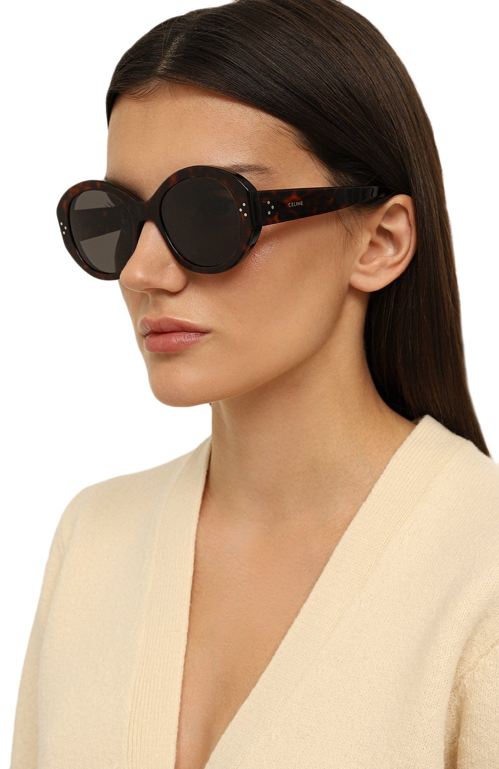 Солнцезащитные очки CELINE коричневого цвета по цене 83500 руб., арт. CL40240I 52A, фото 2 Солнцезащитные очки CELINE, арт. CL40240I 52A, фото 2