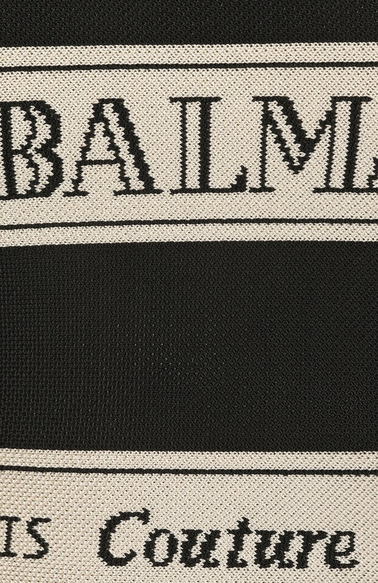 Женский топ из вискозы BALMAIN черно-белого цв�ета, арт. EF1AA370/JJ95 | Фото 6 (Стили: Гламурный; Материал внешний: Вискоза; Длина (для топов): Укороченные; Рукава: На бретелях; Автоматизация состава: Проставлено; Автоматизация ТО: Проставлено; Материал подклада: Синтетический материал)