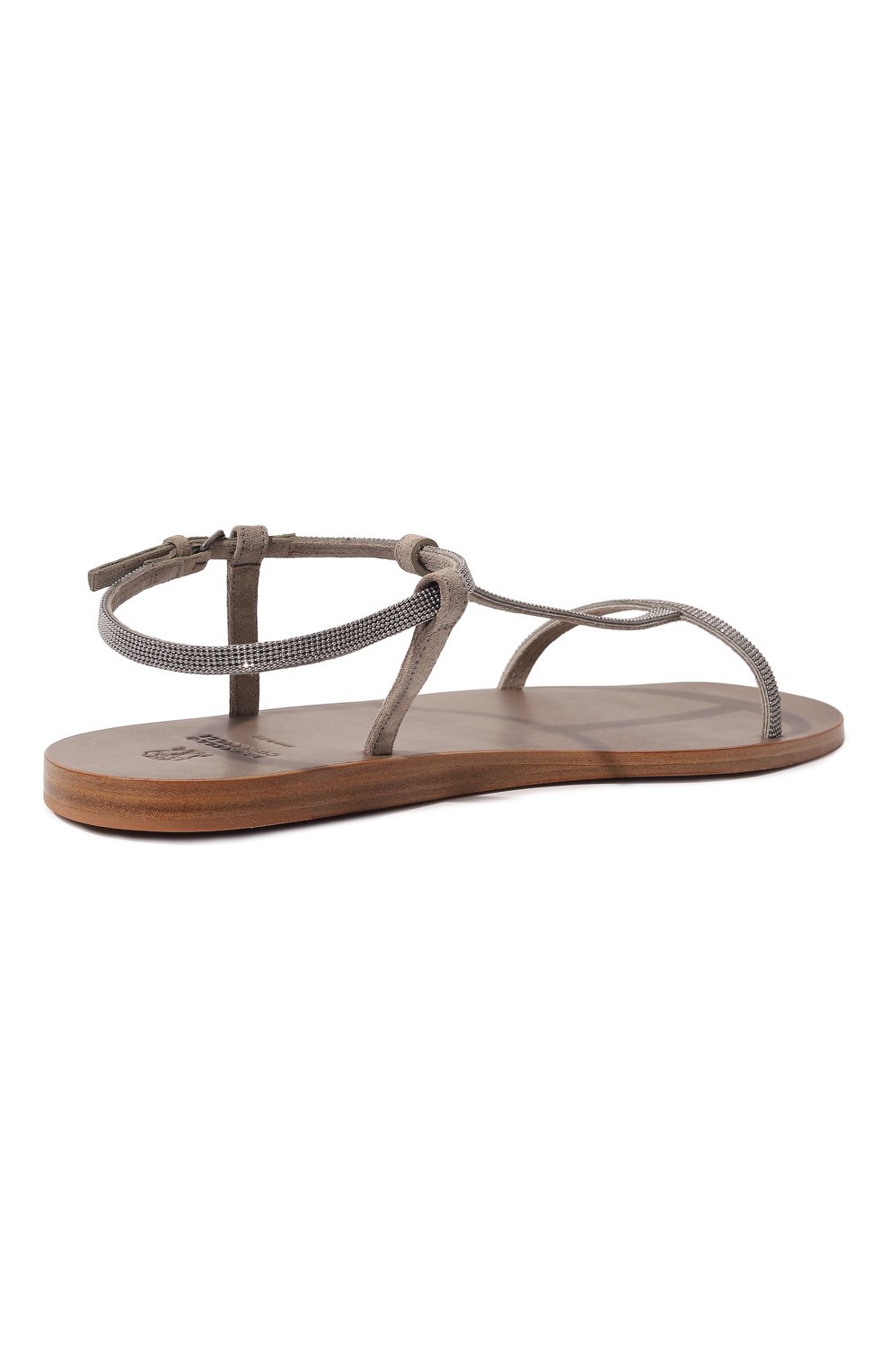 Кожаные сандалии BRUNELLO CUCINELLI светло-серого цвета по цене 105000 руб., арт. MZSFCB1116, фото 5 Кожаные сандалии BRUNELLO CUCINELLI, арт. MZSFCB1116, фото 5