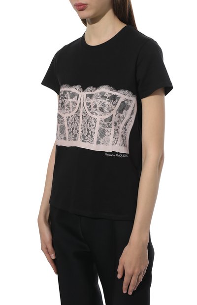 Хлопковая футболка ALEXANDER MCQUEEN, арт. 691159/QZAFC, фото 3