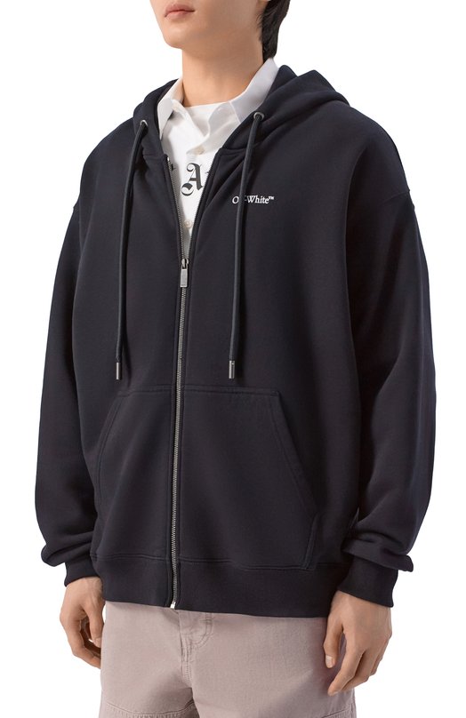 Хлопковая толстовка Off-White 0MBE015S26FLE003 Чёрный  0MBE015S26FLE003 Фото 3