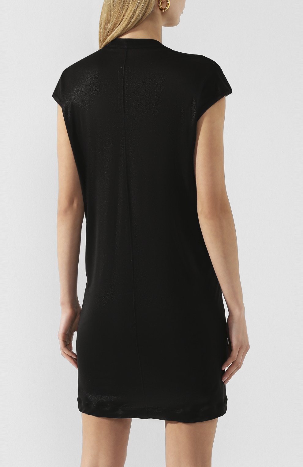 Футболка из вискозы RICK OWENS черного цвета по цене 39450 руб., арт. R020S1250/JJ, фото 4 Футболка из вискозы RICK OWENS, арт. R020S1250/JJ, фото 4