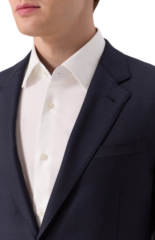 Пиджак из шерсти и шелка Emporio Armani EM000697/TE13605 Синий  EM000697/TE13605 Фото 7