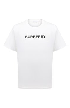 Мужская хлопковая футболка BURBERRY белого цвета, арт. 8055309 | Фото 1 (Рукава: Короткие; Материал внешний: Хлопок; Длина (для топов): Стандартные; Принт: С принтом; Стили: Кэжуэл; Кросс-КТ: Джерси; Мужское Кросс-КТ: Футболка-одежда)