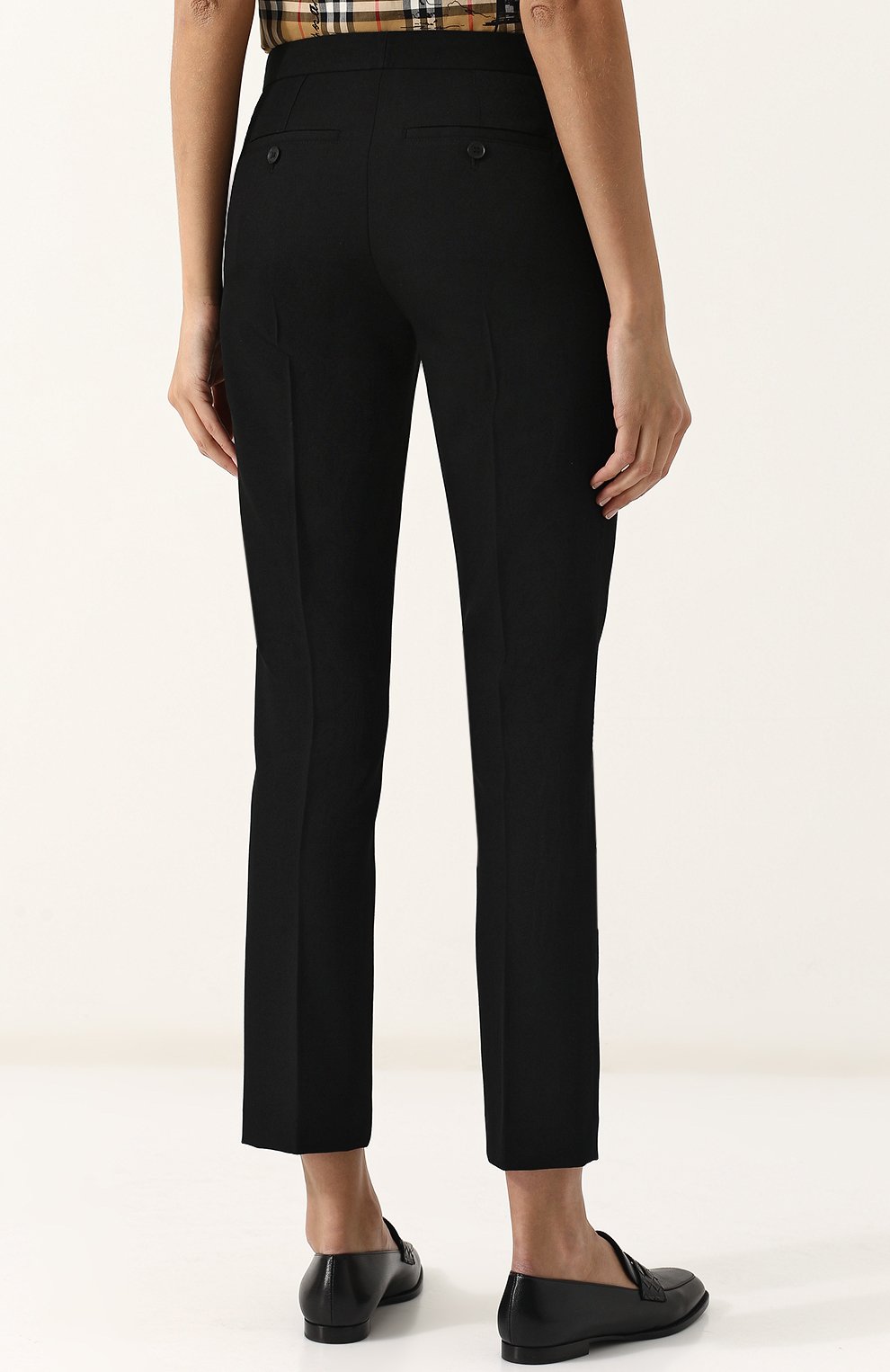 Шерстяные укороченные брюки со стрелками BURBERRY, арт. 4072506, фото 4