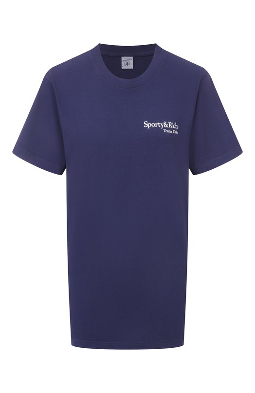 Хлопковая футболка Sporty and Rich T0043621425BL106 Синий T0043621425BL106