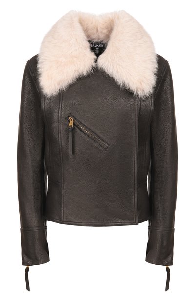 Женская кожаная куртка BALMAIN, арт. GF1TD215/LE31