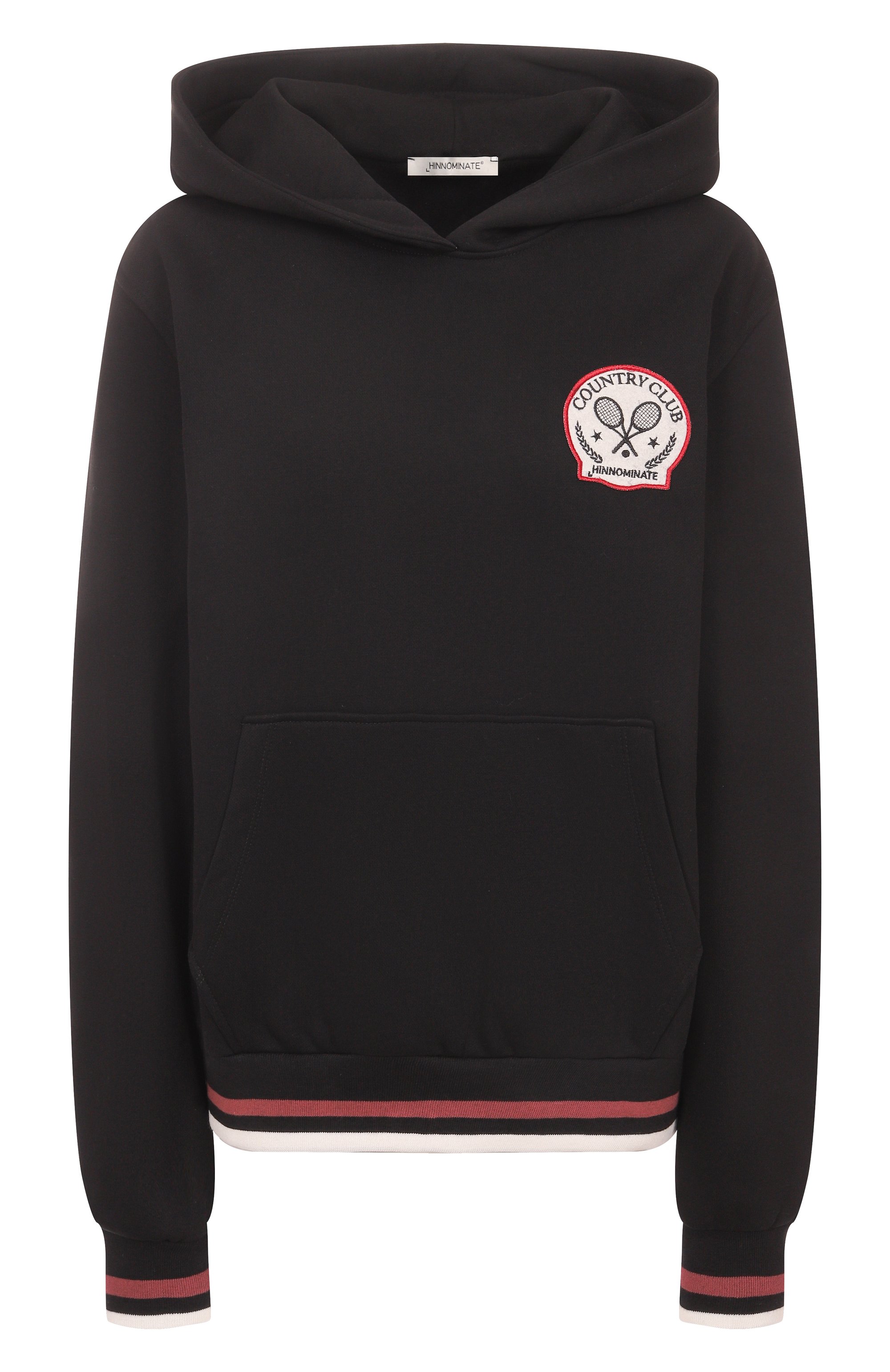 Хлопковое худи HINNOMINATE черного цвета по цене 18600 руб., арт. HMABW02095, фото 1 Хлопковое худи HINNOMINATE, арт. HMABW02095, фото 1