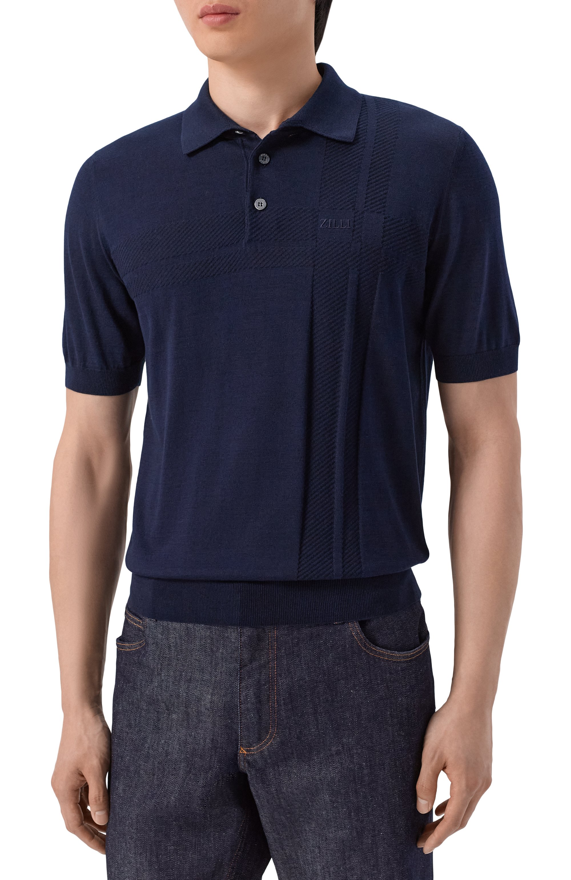 Поло из хлопка и шелка ZILLI, ар т. KBP002M0107VR0V00, фото 3