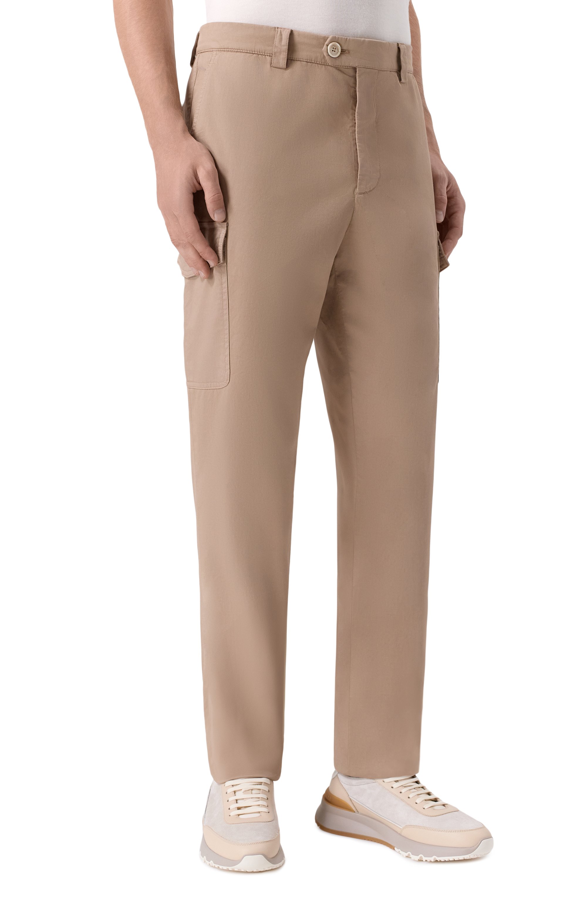 Хлопковые брюки-карг о BRUNELLO CUCINELLI, арт. M289LE1890, фото 3