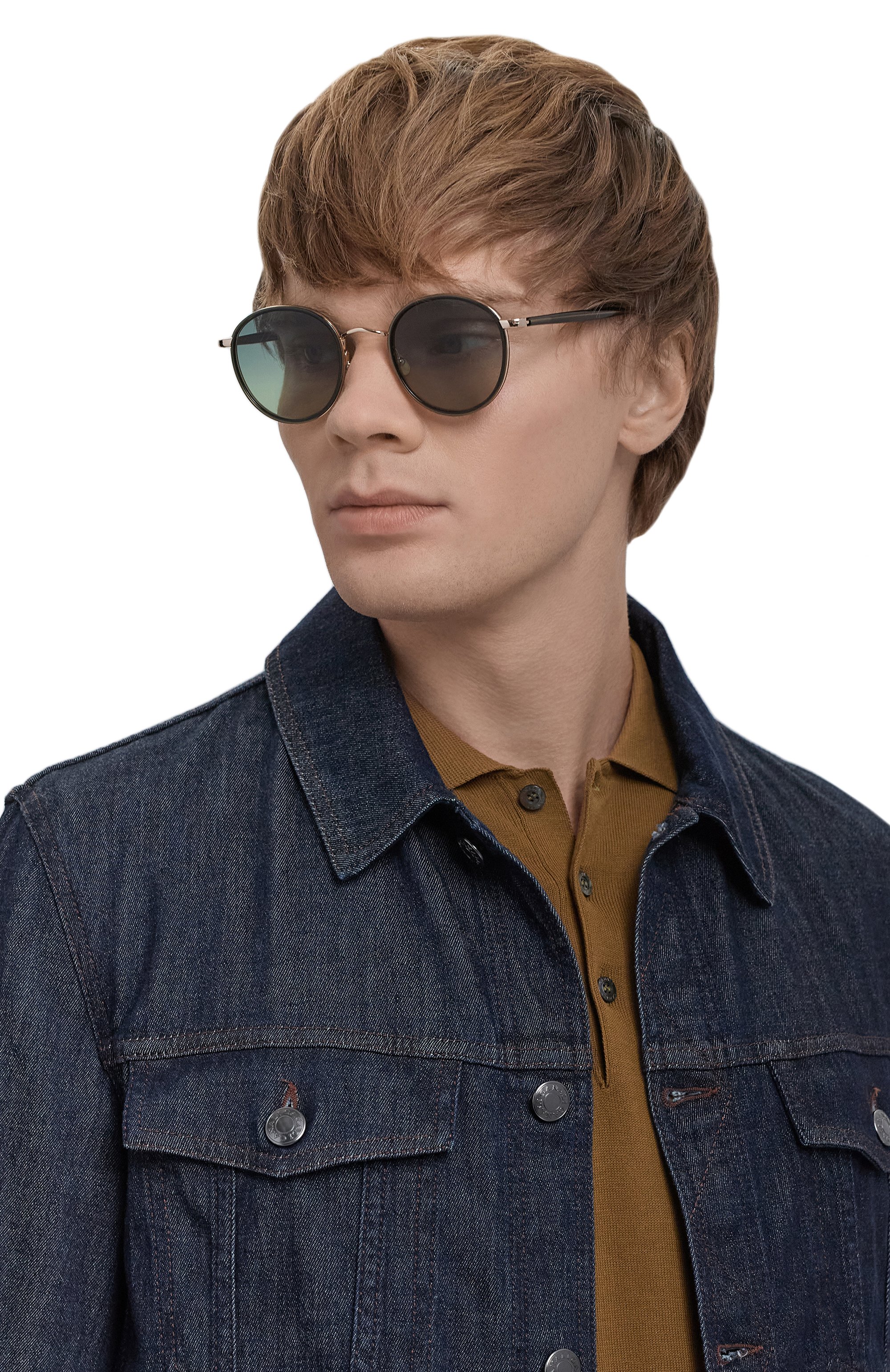 Солнцезащитные очки MOSCOT, арт. ZEV SUN DARK GREEN/G0LD F0REST W00D, фото 2