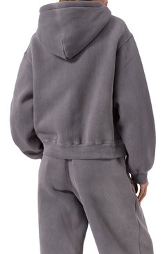 Женский хлопковое худи ALEXANDERWANG.T серого цвета, арт. 4CC3242108 | Фото 4 (Длина (для топов): Стандартные; Материал сплава: Проставлено; Рукава: Длинные; Драгоценные камни: Проставлено; Женско�е Кросс-КТ: Худи-одежда; Стили: Гранж; Материал внешний: Хлопок)