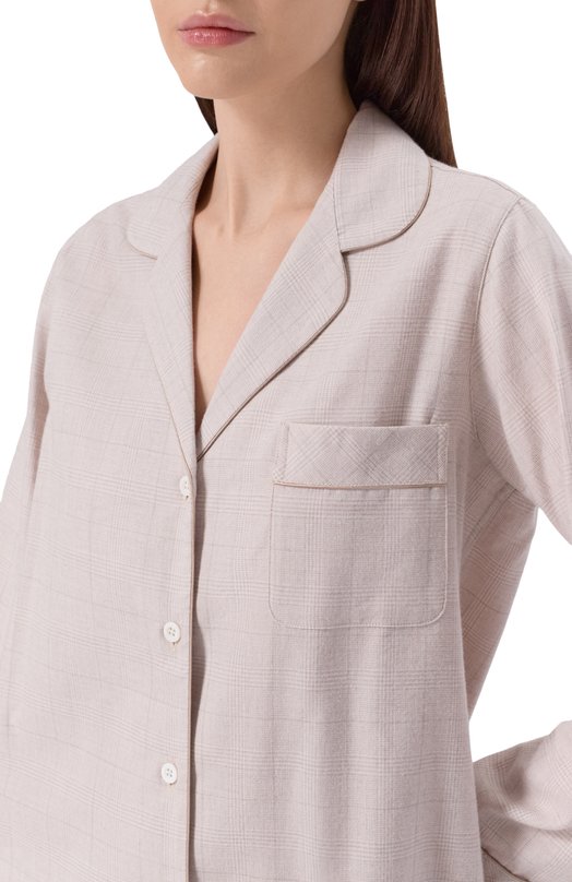 Пижама из хлопка и шерсти Zimmerli 4600-11004 Бежевый  4600-11004 Фото 7