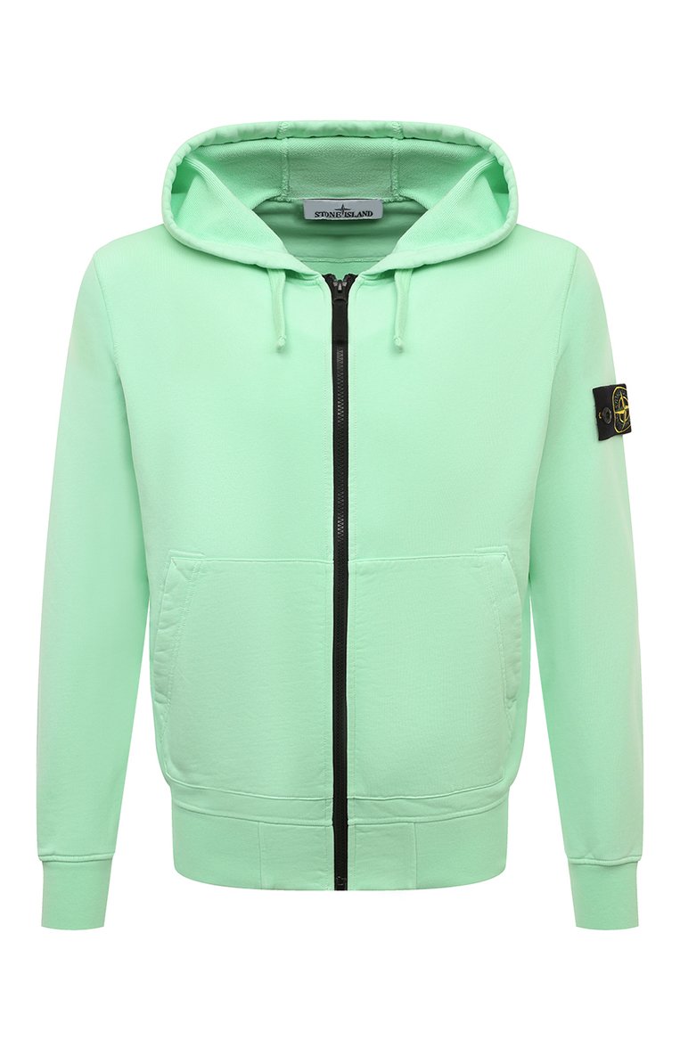 Мужской бирюзовый хлопковая толстовка STONE ISLAND купить в интернет ...