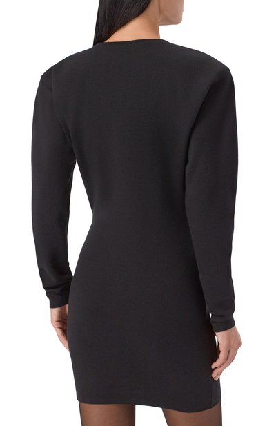 Шерстяное платье SAINT LAURENT черного цвета по цене 383000 руб., арт. 851555/YAZA2, фото 4 Шерстяное платье SAINT LAURENT, арт. 851555/YAZA2, фото 4