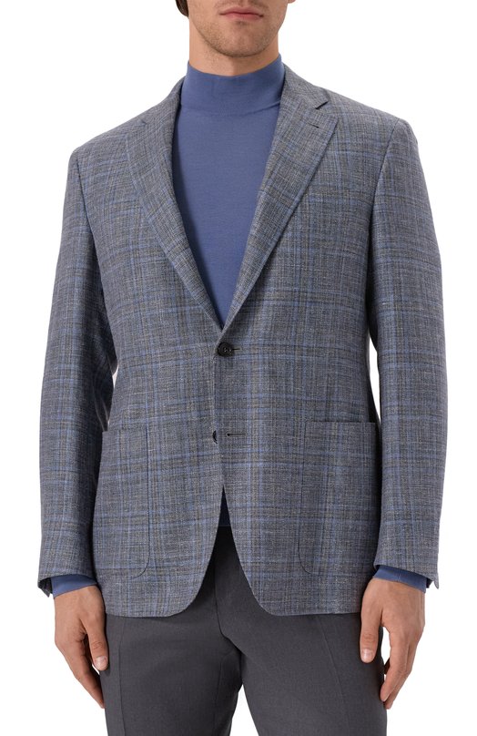 Пиджак из шерсти и шелка Canali 23275 CF00447 Голубой  23275 CF00447 Фото 4