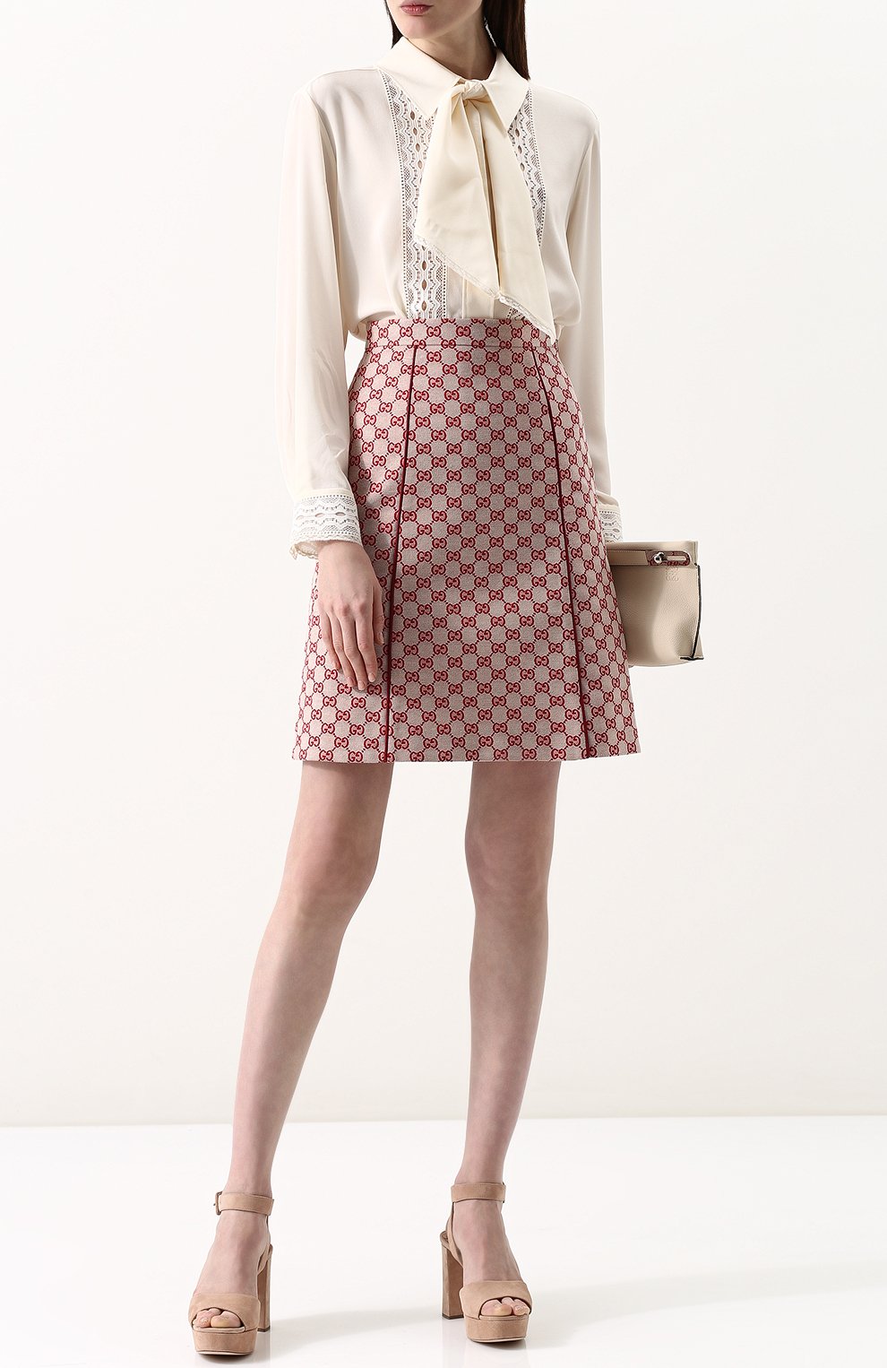 Хлопковая мини-юбка с логотипом бренда GUCCI, арт. 519747/ZKD86, фото 2