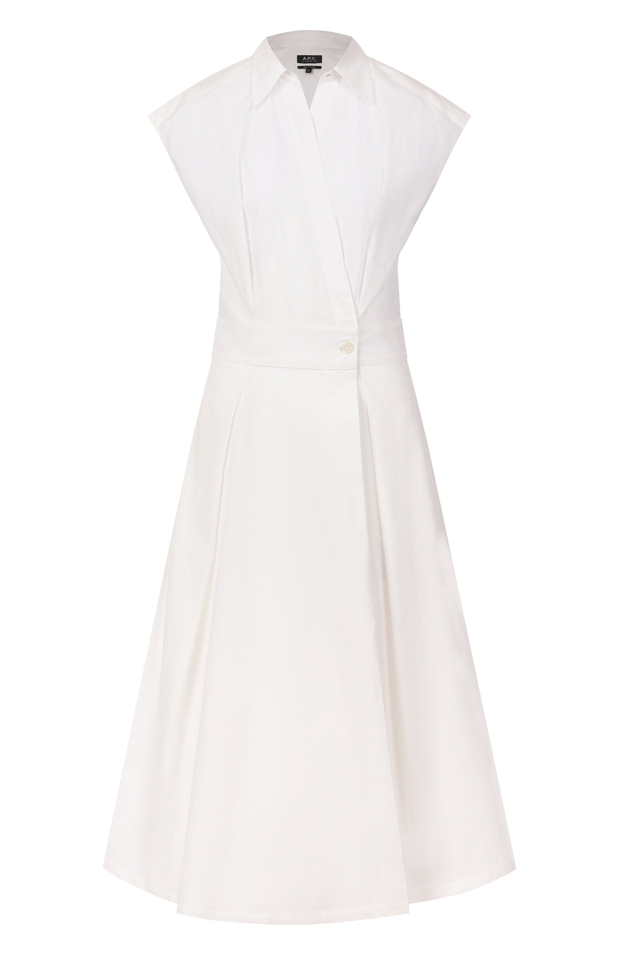 Хлопковое платье A.P.C. белого цвета по цене 48050 руб., арт. C0EVD-F35149, фото 1 Хлопковое платье A.P.C., арт. C0EVD-F35149, фото 1