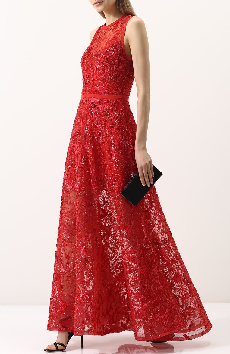 Приталенное кружевное платье-макси ELIE SAAB, арт. 9472, фото 1