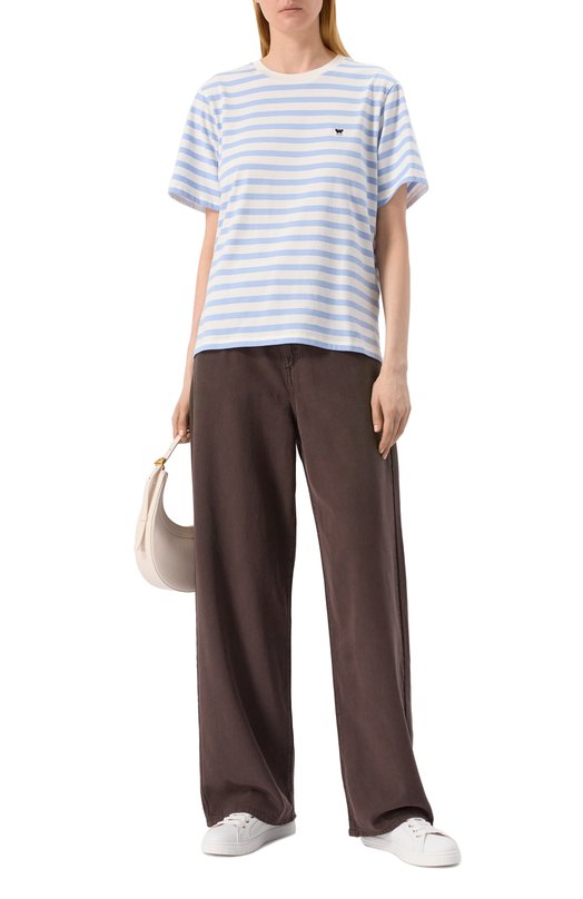 Хлопковая футболка Weekend Max Mara SATRAP0 Голубой  SATRAP0 Фото 2