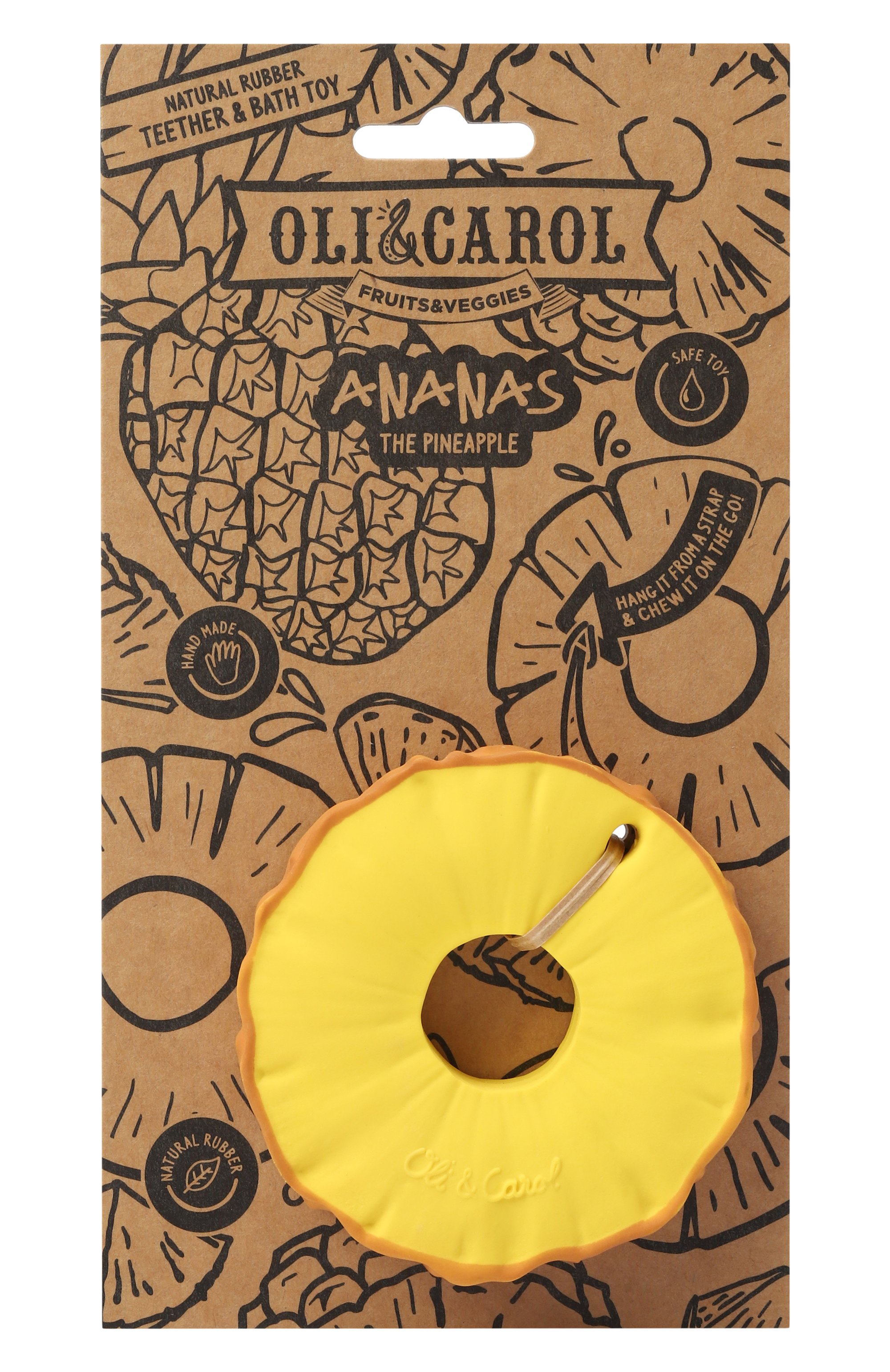 Игрушка-прорезыватель для зубов ananas the pineapple OLI&CAROL, арт. L-PINEAPPLE-UNIT, фото 1