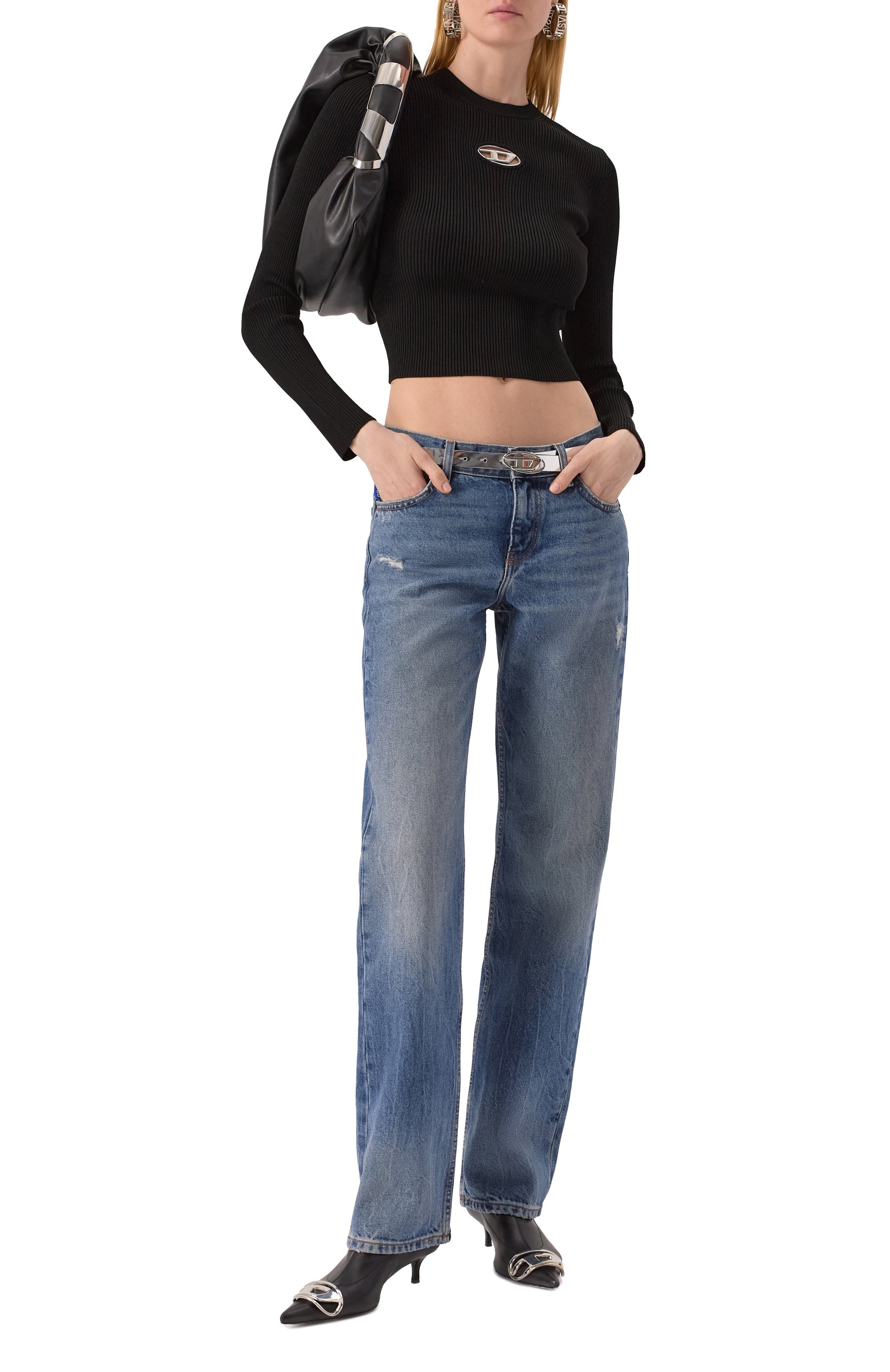 Пуловер из вискозы DIESEL черного цвета по цене 33400 руб., арт. A15328/0DLAX, фото 2 Пуловер из вискозы DIESEL, арт. A15328/0DLAX, фото 2