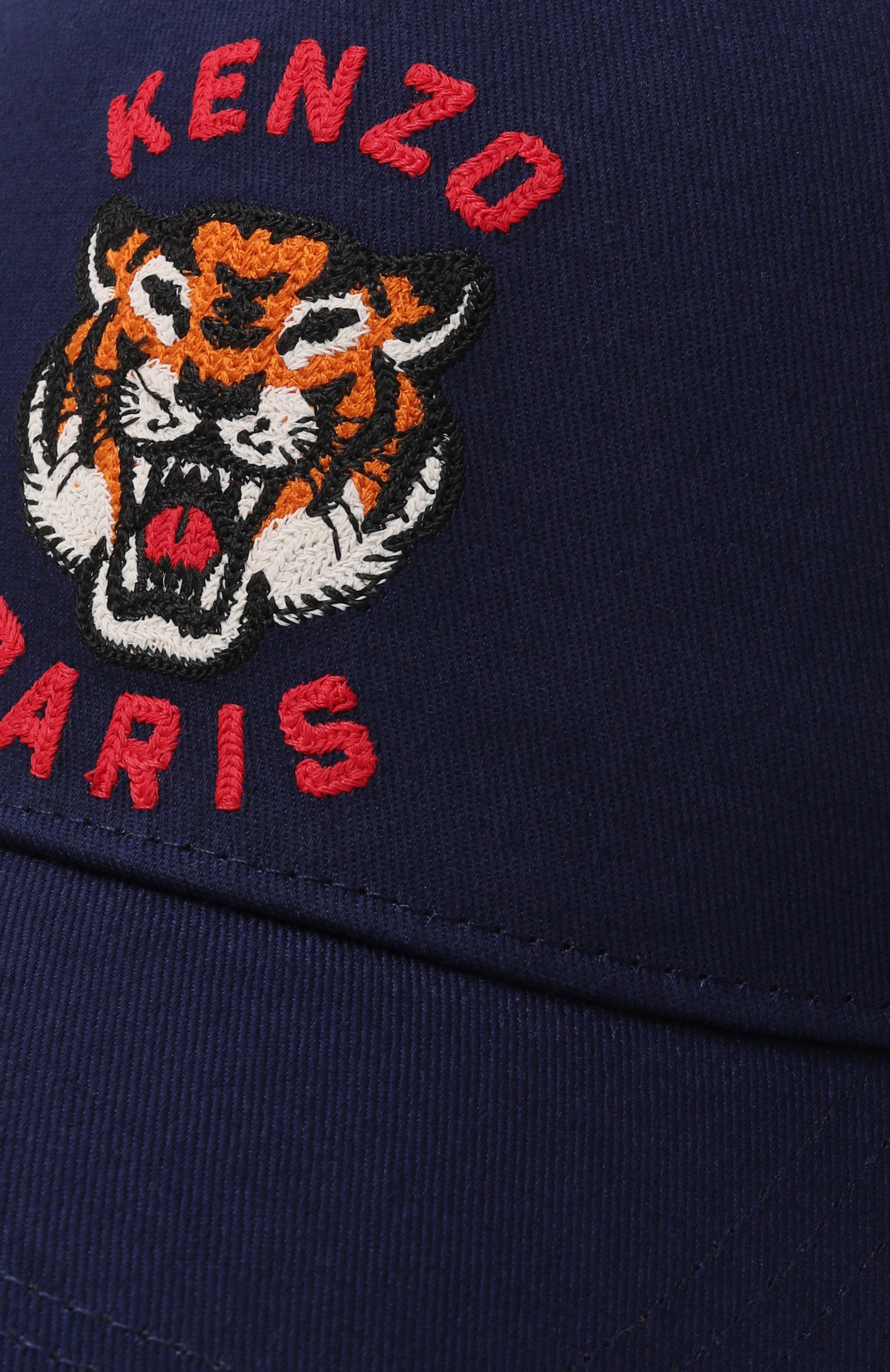 Хлопковая бейсболка KENZO темно-синего цвета по цене 8925 руб., арт. K61831, фото 3 Хлопковая бейсболка KENZO, арт. K61831, фото 3