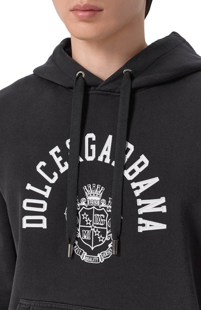 Хлопковое худи DOLCE & GABBANA черного цвета по цене 125500 руб., арт. G9BGPT/G7P0T, фото 5 Хлопковое худи DOLCE & GABBANA, арт. G9BGPT/G7P0T, фото 5