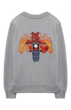 Детский хлопковый свитшот SPRAYGROUND серого цвета, арт. SPY927GREY | Фото 2 (Материал сплава: Проставлено; Рукава: Длинные; Драгоценные камни: Проставлено; Мальчики Кросс-КТ: Свитшот-одежда)