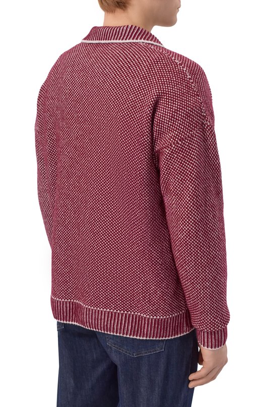 Шерстяной свитер Kiton UMM065502 Бордовый  UMM065502 Фото 4