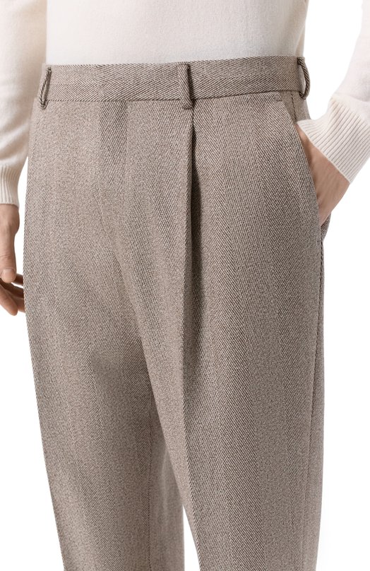 Шерстяные брюки Loro Piana FA04578 Бежевый  FA04578 Фото 5