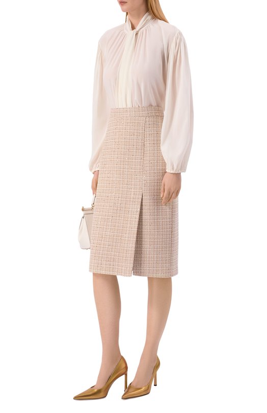 Твидовая юбка Elie Saab SK263NR26/TW008 Бежевый  SK263NR26/TW008 Фото 2
